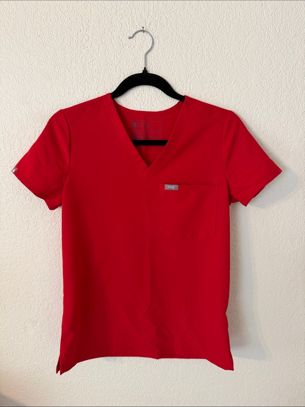 Figs Women's Catarina Scrub Top in Winning Red